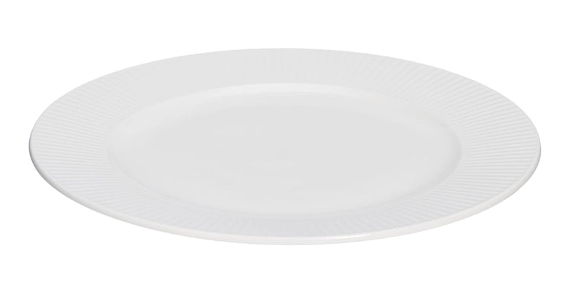 Highbury Ribbed New Bone Dinner Plate, 1-pc, White B6M7