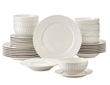 Milliken Embossed Stoneware Dinnerware Set, Serves 8, 32-pc, White A3B9 - product image 1