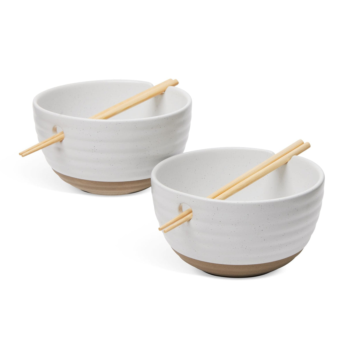Noodle Bowl with Chopsticks Set, Serves 2, 4-pc, White Y0A8 - product image 1