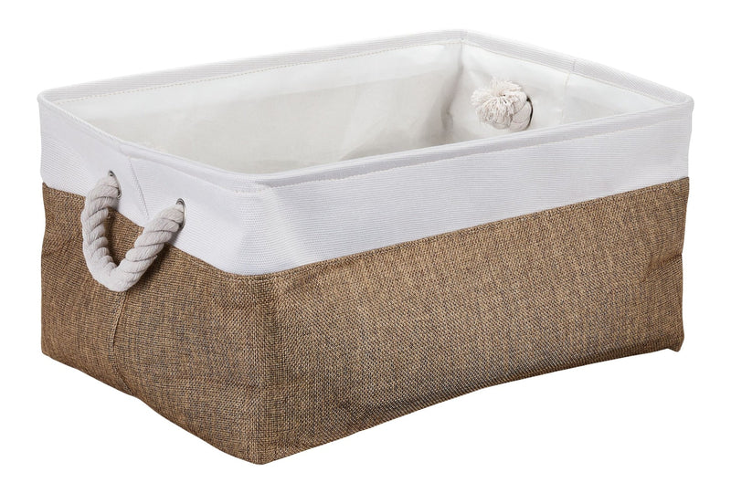 Olivia Two-Toned Fabric Square Storage Basket A7C2