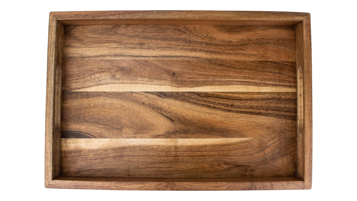 Rectangular Wood Serving Tray with Round Handles, 18-in K1S1 - product image 2