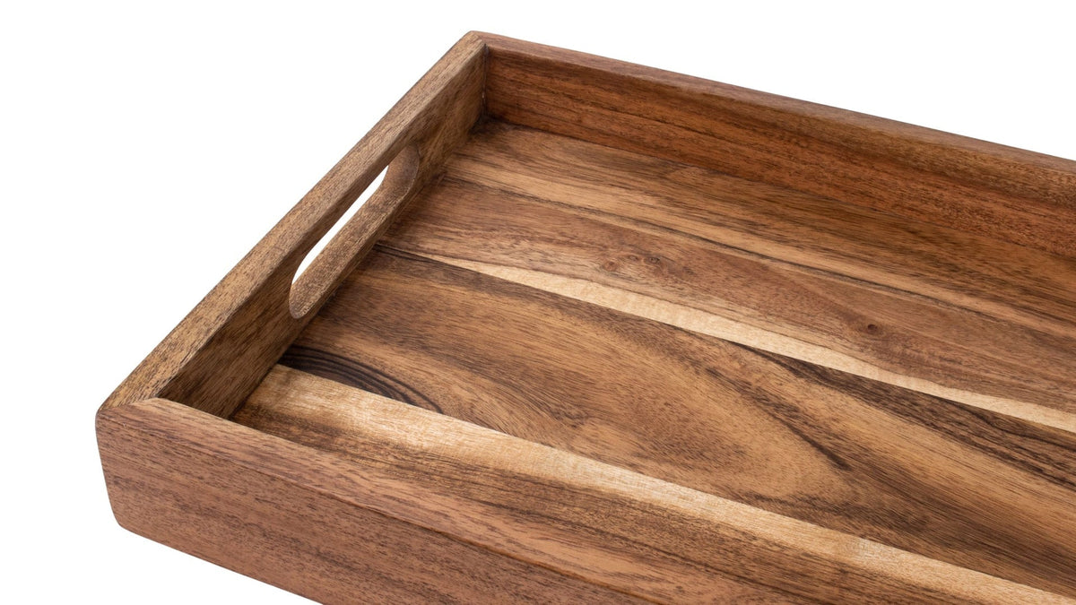 Rectangular Wood Serving Tray with Round Handles, 18-in K1S1 - product image 3