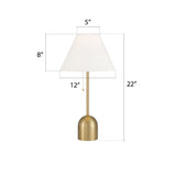 White Linen Cone Shade Table Lamp, 22-in, Antique Brass I9A2 - product image 2