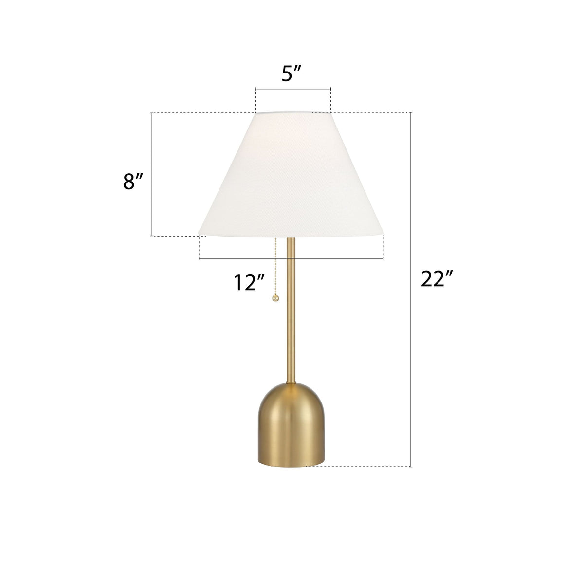 White Linen Cone Shade Table Lamp, 22-in, Antique Brass I9A2 - product image 2