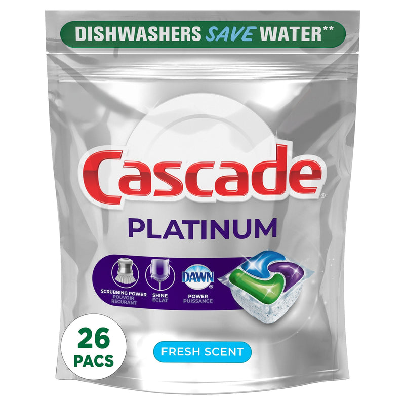 Platinum Action Pacs Dishwasher Detergent, Fresh Scent, 26-ct L8S5