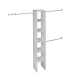Expandable Closet Organizer Kit with 3-Closet Rod, White, 12-in H5D1 - product image 1
