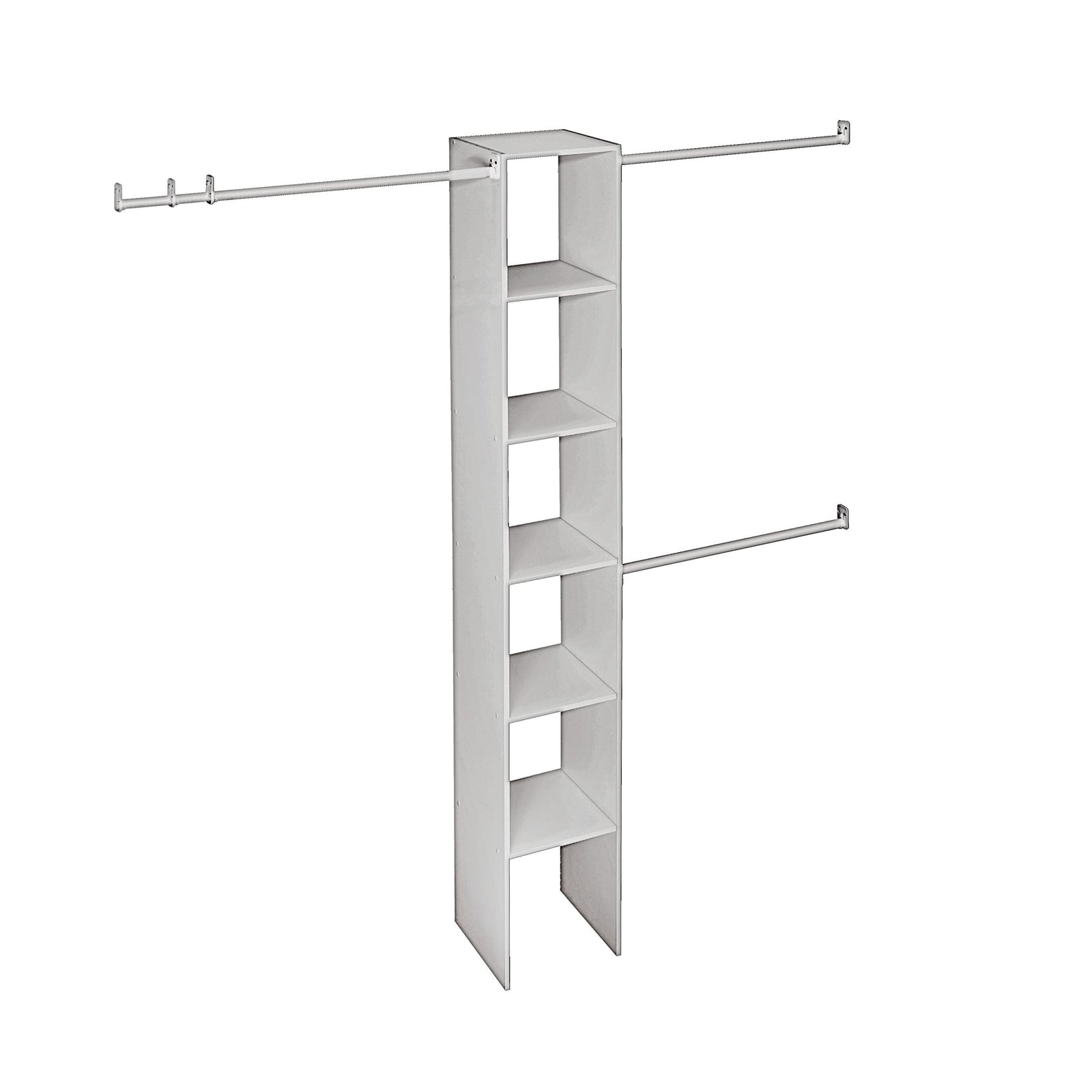 Expandable Closet Organizer Kit with 3-Closet Rod, White, 12-in H5D1 - product image 1