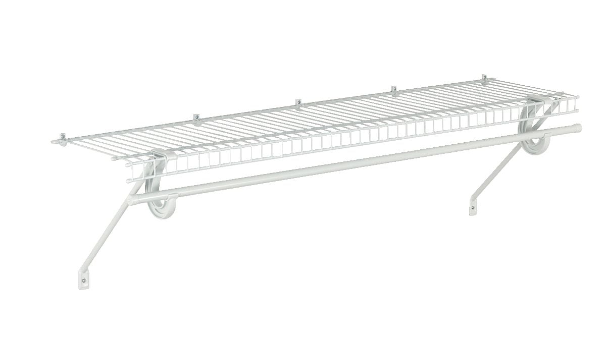 Superslide Wall Shelf Kit with Installation Hardware, 4-ft x 12-in R4R7 - product image 1
