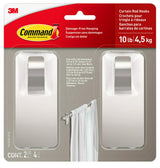 2-Piece 10-lb Satin Nickel Damage Free Curtain Rod Hooks S9B7 - product image 1
