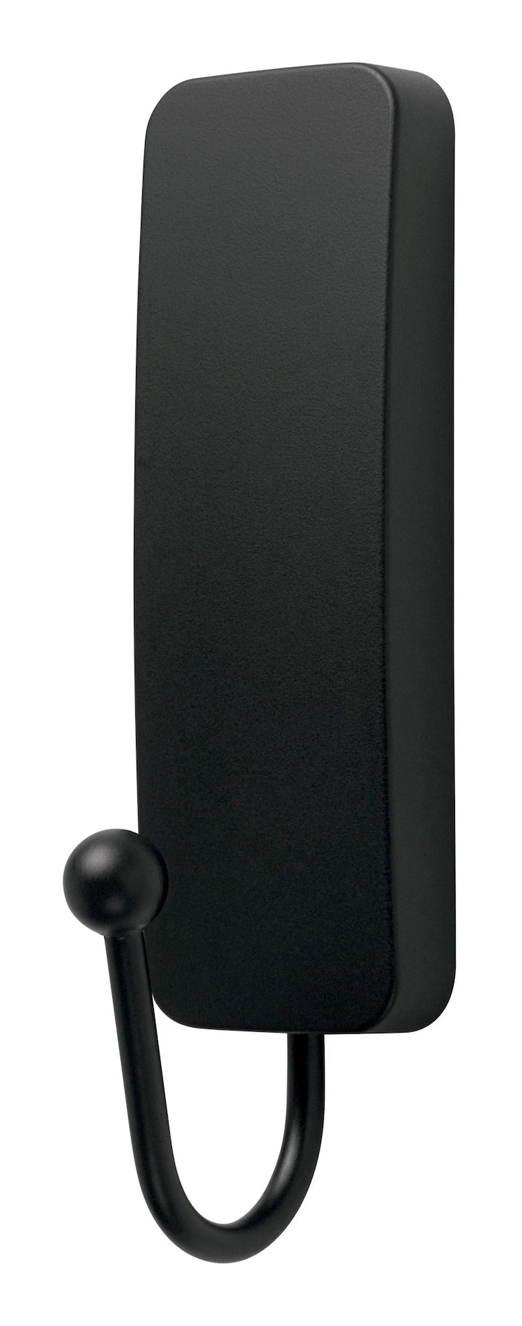 Medium Decorative Hook with Adhesive Strips, Matte Black, 3-lbs, 1 Strip per Pack D0A0