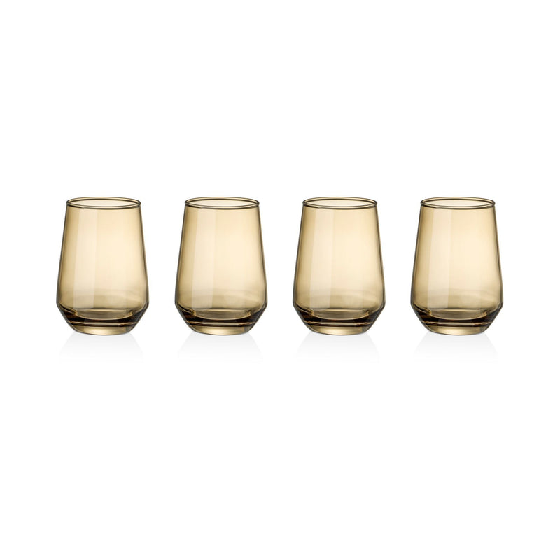 Home Harvest-Coloured Stemless Wine Glass Set, 4-pk R0W6