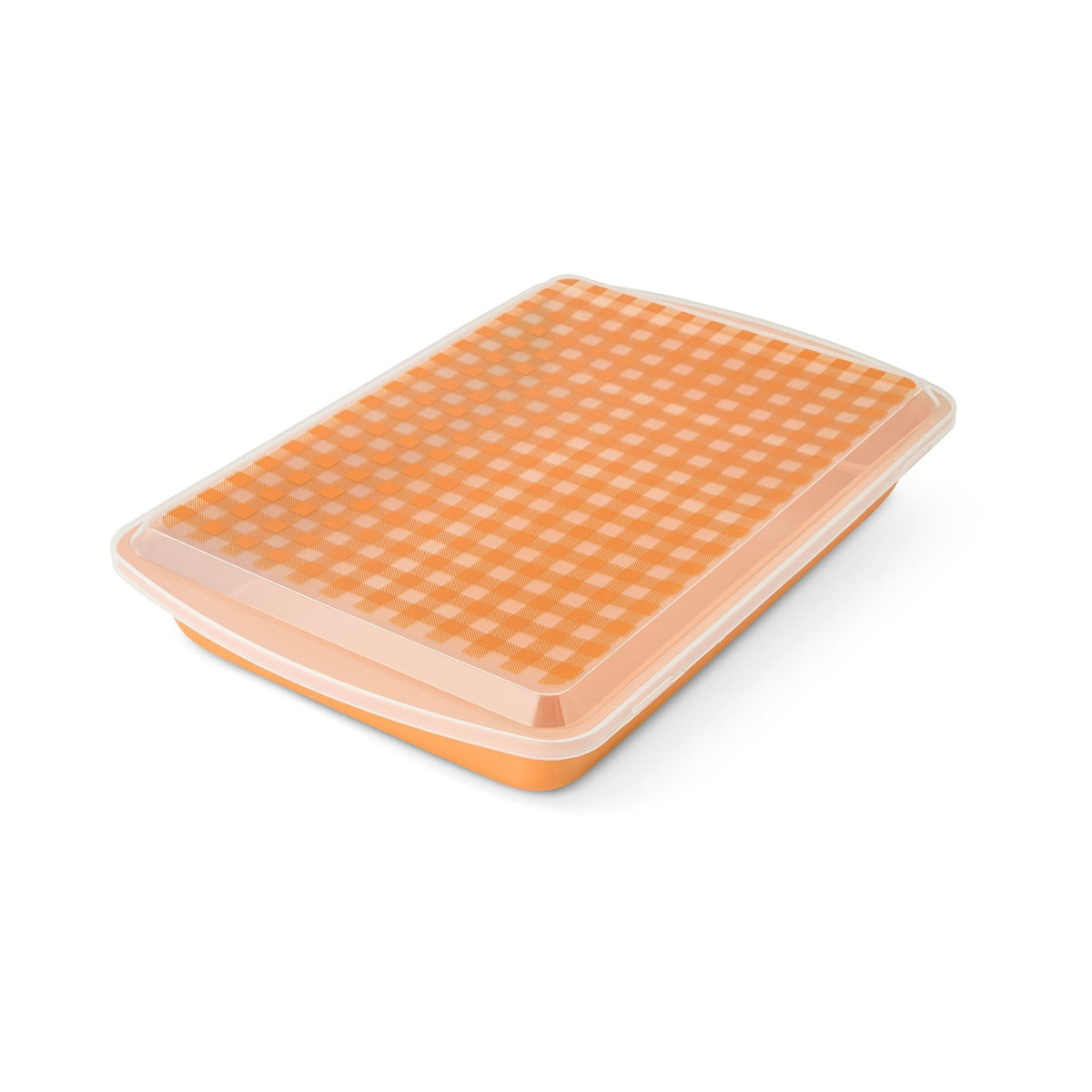 Kitchen Gingham Metal Pan with Lid and Cutter A2X2 - product image 1