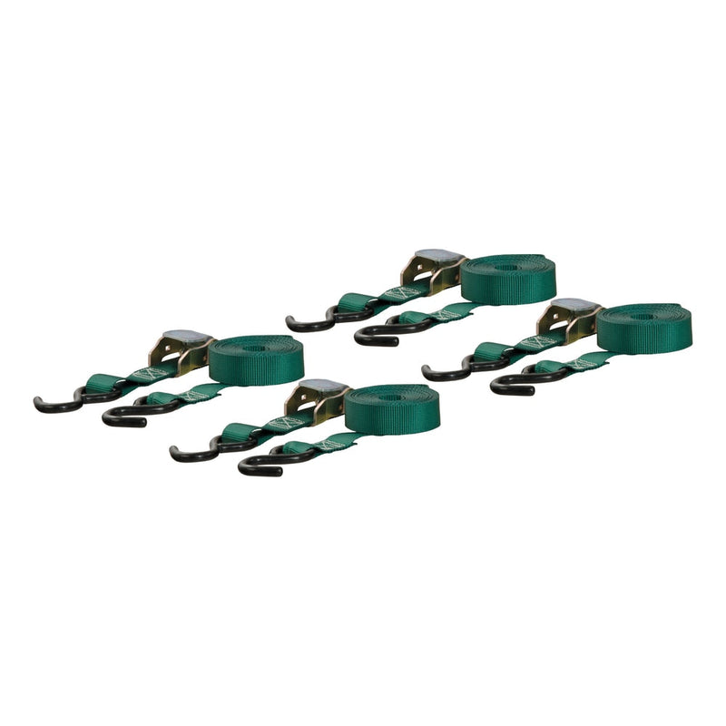 83016 Cargo Straps with S-Hooks, Dark Green, 300-lb, 16-ft, 4-pk L7O1