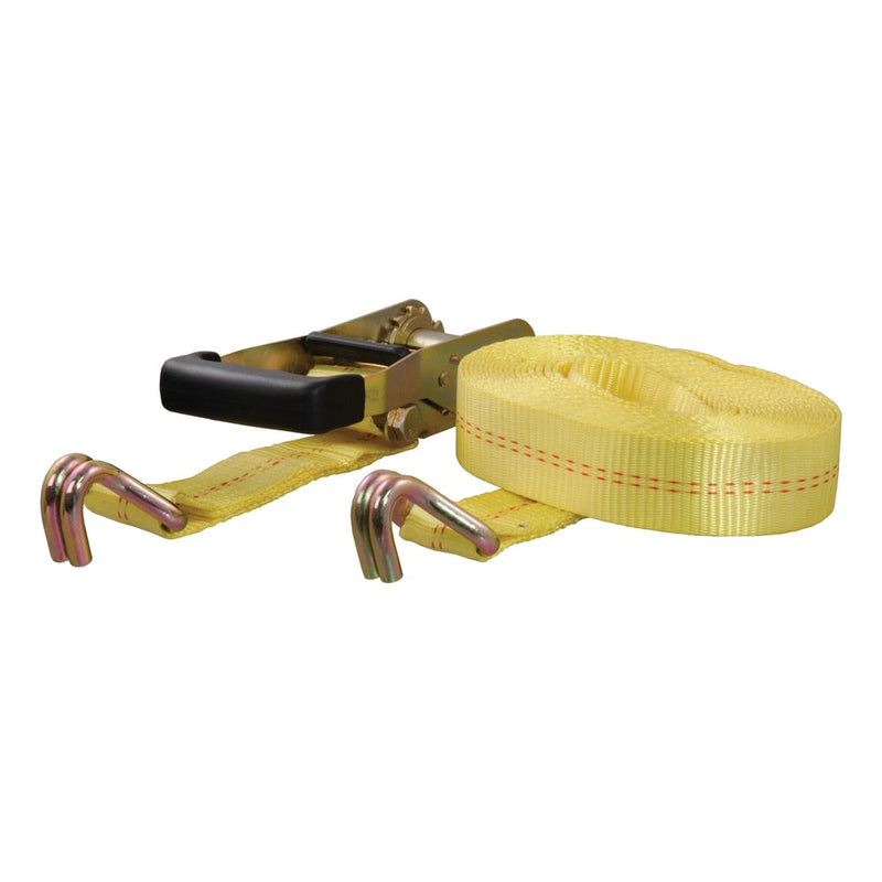 83047 Cargo Strap with J-Hooks, Yellow, 3,333-lb, 27-ft Z6P3