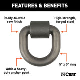 83770 3 x 3-in Weld-On Tie-Down D-Ring (15,587 lbs, Raw Steel) M5D7 - product image 3