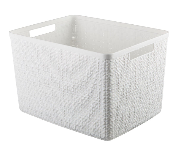 Large Jute Weave Nesting Storage Basket, White X5O4