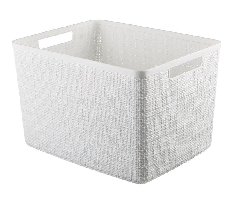Large Jute Weave Nesting Storage Basket, White X5O4