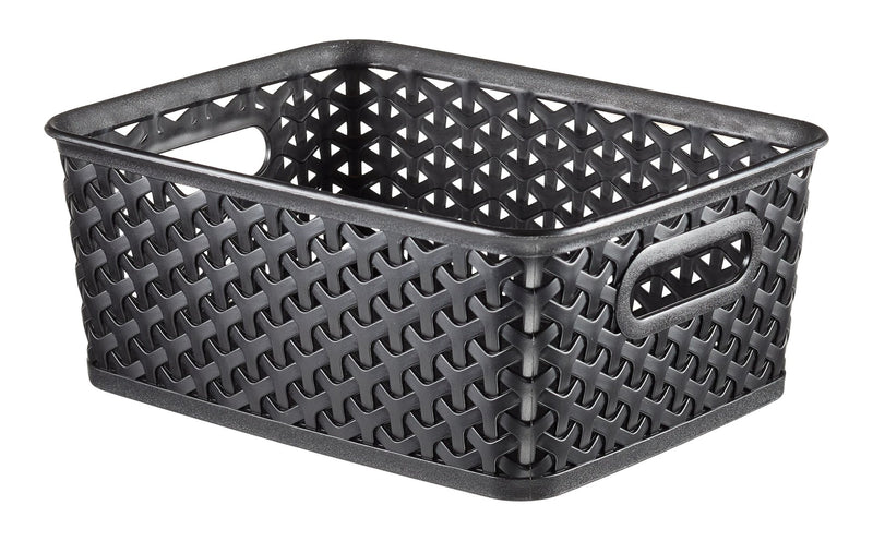 My Style Woven Storage Basket, Small, Black R4P9