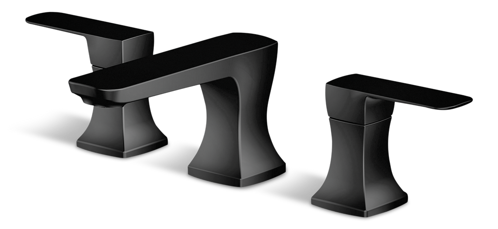 Aztek Double Handle Widespread 8-in Centreset Bathroom Sink Faucet with Pop-up Drain, Matte Black A5X6 - product image 1