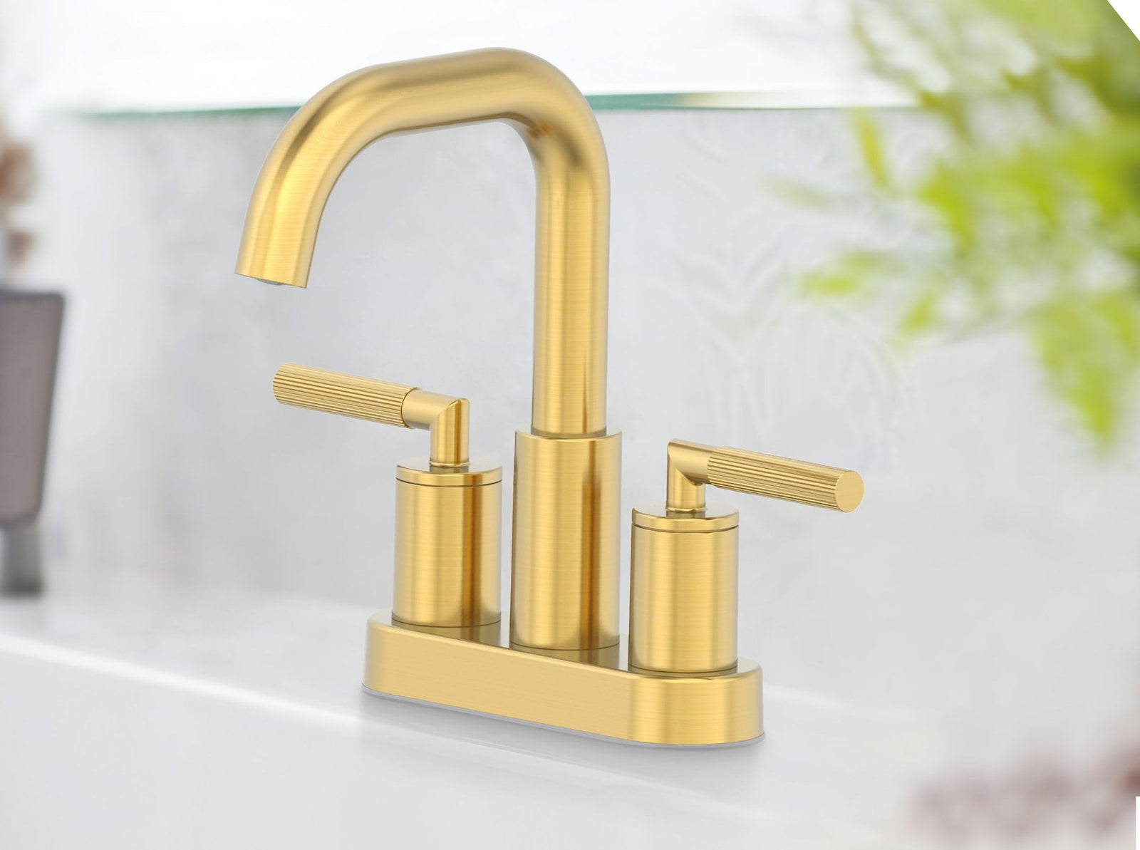 Dorian 2-Handle 4-in Centreset Lavatory/Bathroom Sink Faucet, Brushed Gold E7V1 - product image 2