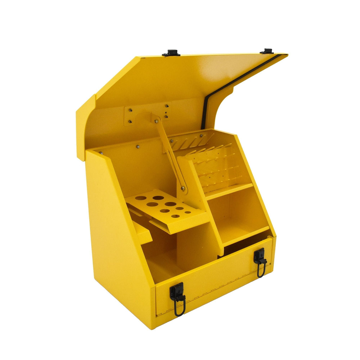 Handheld Steel Shop Tool Box with Lid & Handle, Yellow, 15-in H8B1 - product image 5
