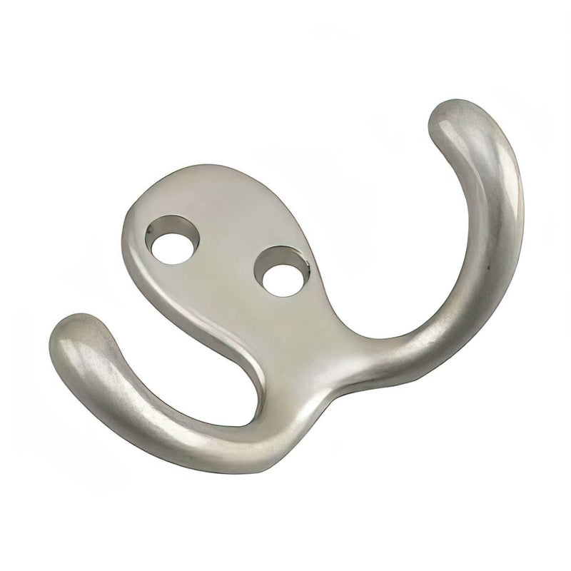 Double Wardrobe Hook, Brushed Nickel, 4pk Y5Y2
