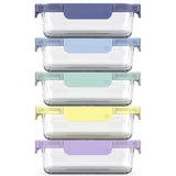 Colour Lock Glass Meal Prep Food Storage Container Set with Leakproof Lids, 10-pc L9L7 - product image 1