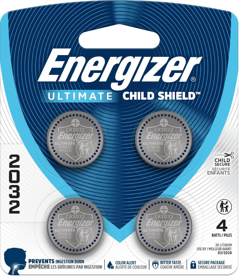 2032 Child Shield Lithium Battery, 4-Pack K2A7