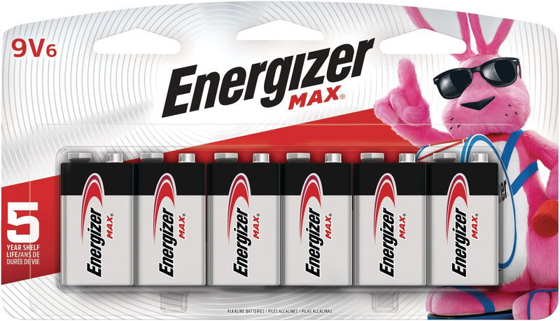 Max 6-pk 9V / 9 Volt Alkaline Batteries, Long Lasting, All Purpose J7A8