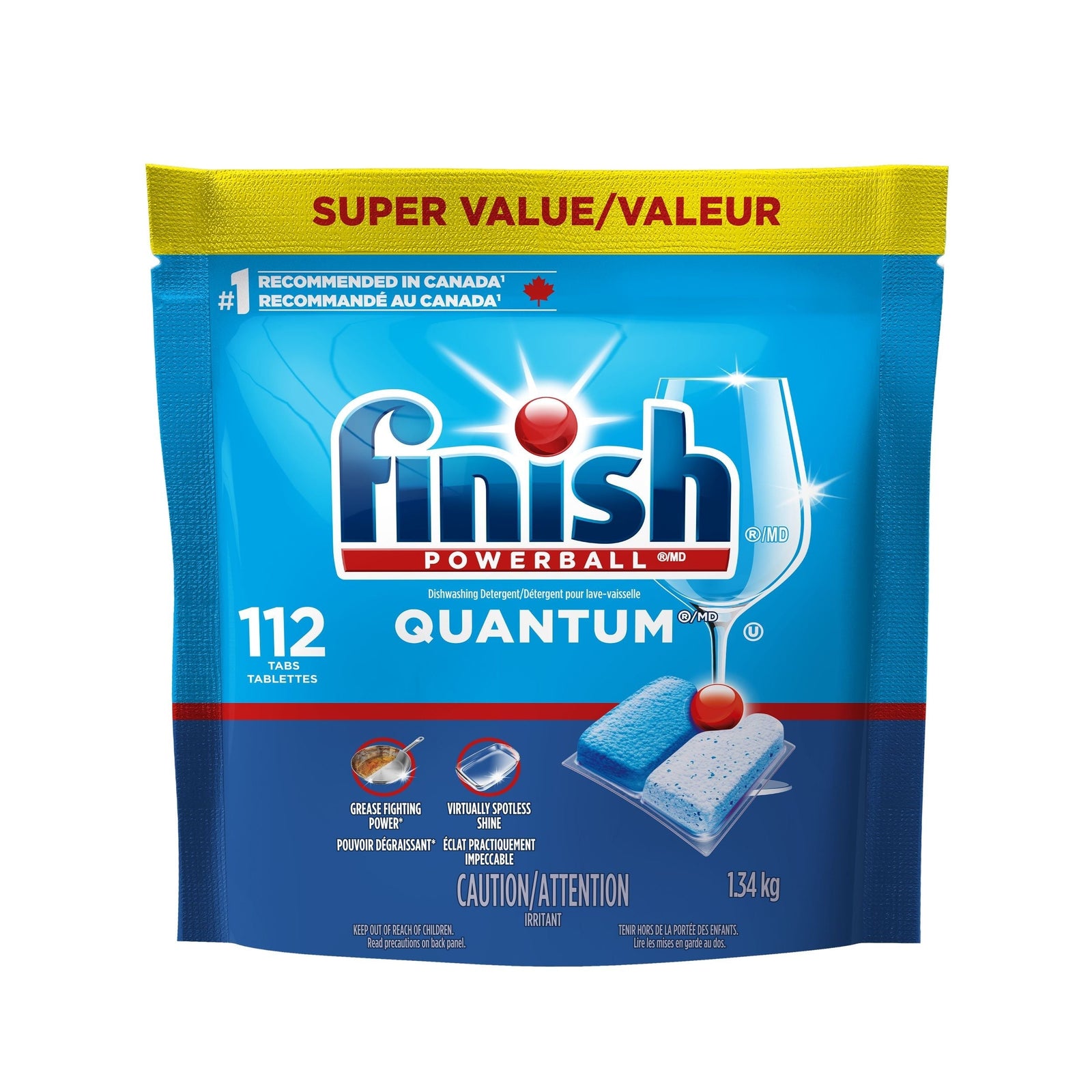 Powerball Quantum Dishwasher Detergent Tabs Super Value Pack, Fresh Scent, 112-pk B8D2 - product image 1