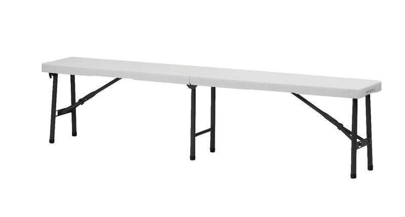6-ft Portable Indoor/Outdoor Plastic & Metal Centre Folding Bench, White T2Q9