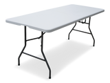 6-ft Portable Indoor/Outdoor Plastic & Metal Folding Table with Handle, White V7B6 - product image 1