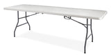8-ft Portable Plastic & Metal Folding Table with Handle, White J2E7 - product image 1