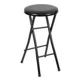Black Foldable Stool with Vinyl Padding E3D8 - product image 1