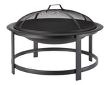 Macaulay Round Outdoor Wood Firepit, 29-1/2-in, Black Q1Q1 - product image 1