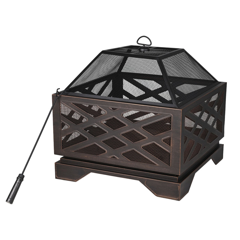 Square Heavy Duty Patio Fire Bowl/Fire Pit Cover, 31 x 31 x 24-in E0P4