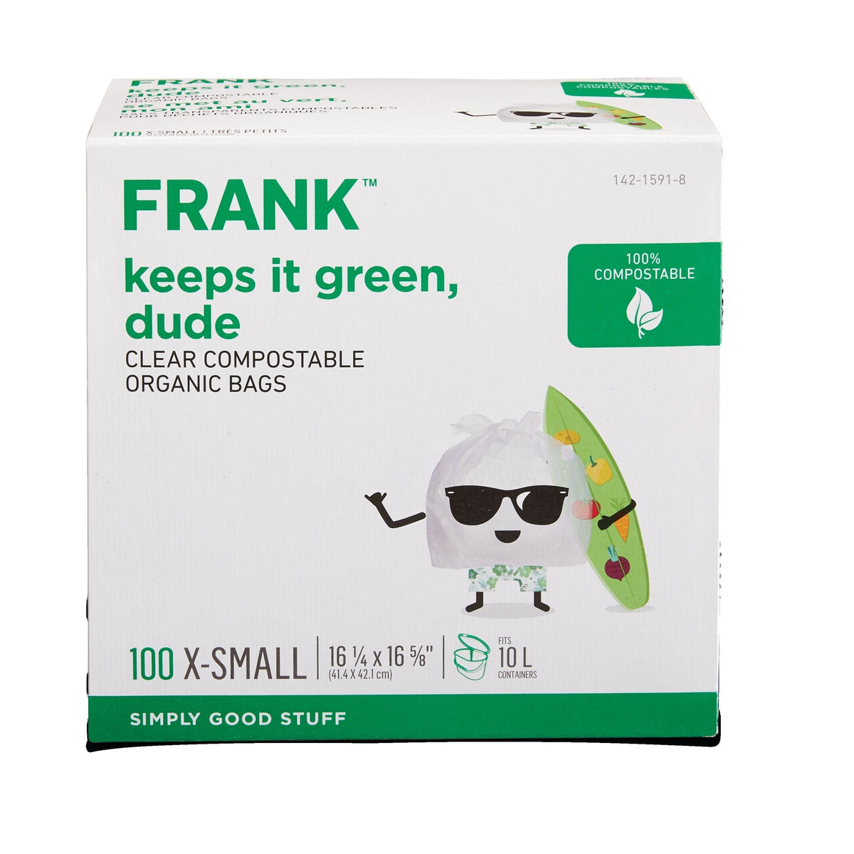 Extra-Small Organic Compostable Food Waste Bags, 100-pk, Clear, 10-L I1G9 - product image 1