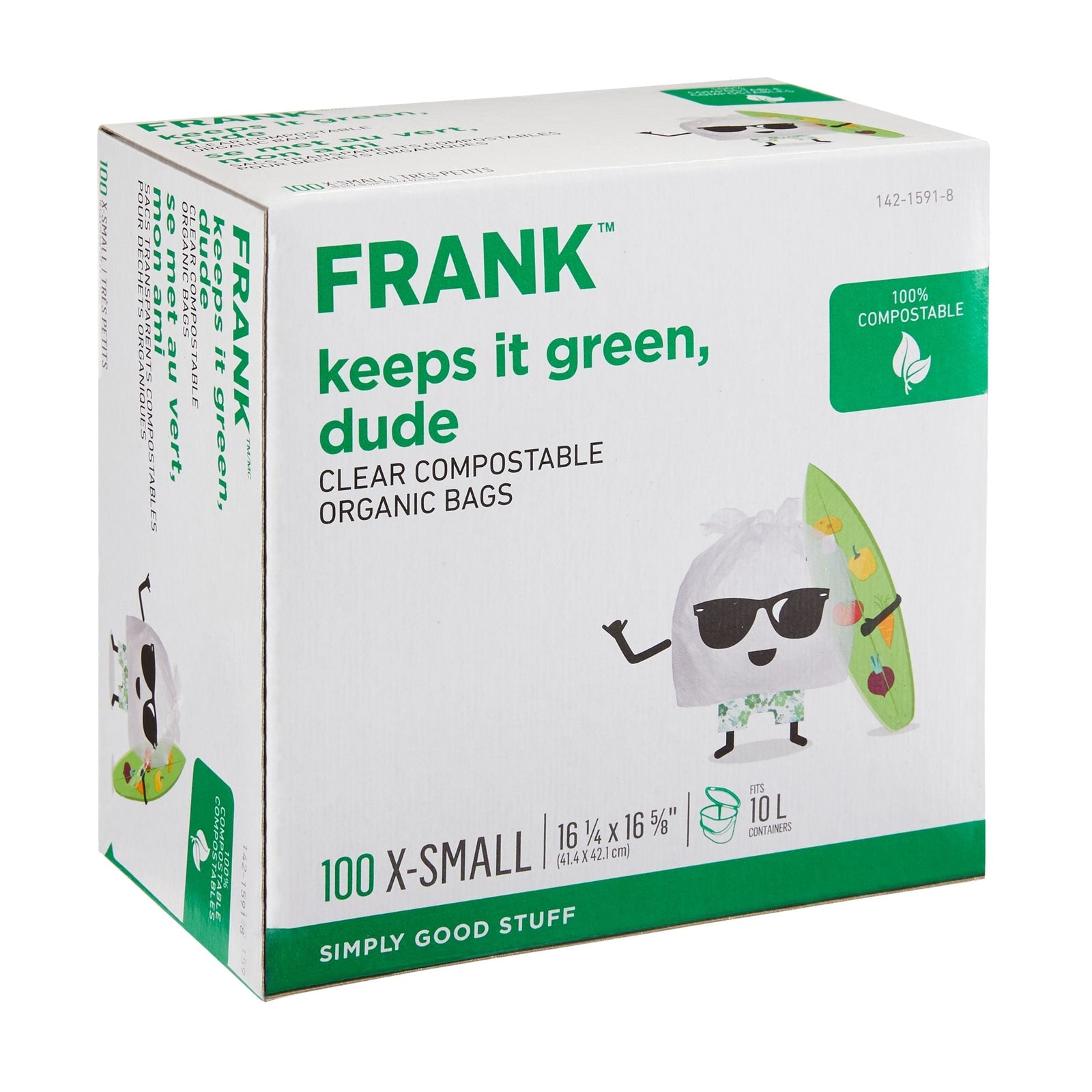 Extra-Small Organic Compostable Food Waste Bags, 100-pk, Clear, 10-L I1G9 - product image 3