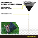 Garden Club 22-in Wide Poly 22-Tine Leaf Rake, 59-in Hardwood Shaft P0W8 - product image 2