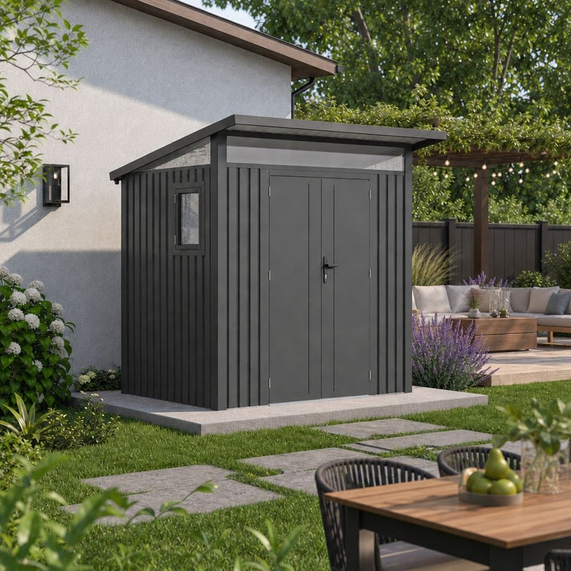 Penguin Arvada Metal Shed, Dark Grey X3E6