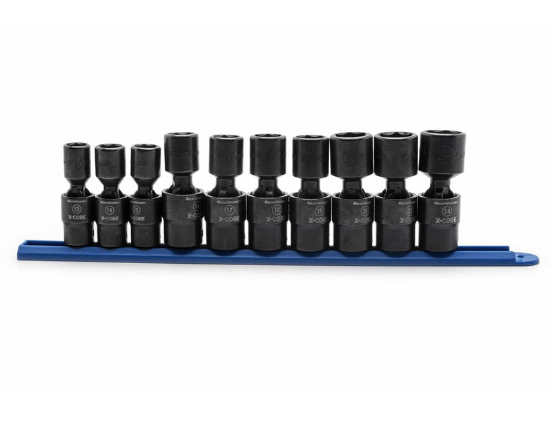 6 Point Standard Drive X-Core Pinless Universal Impact Socket Set, Metric, 1/2-in, 10-pc D6R3