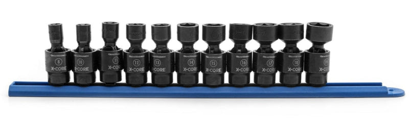 6-Point Standard Drive X-Core Pinless Universal Joint Impact Socket Set, Metric, 3/8-in, 11-pc E3M7
