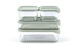 Modular Reusable Glass Fridge Food Storage Container Set with Peel-Off Lid, 5 Count T1N4 - product image 1