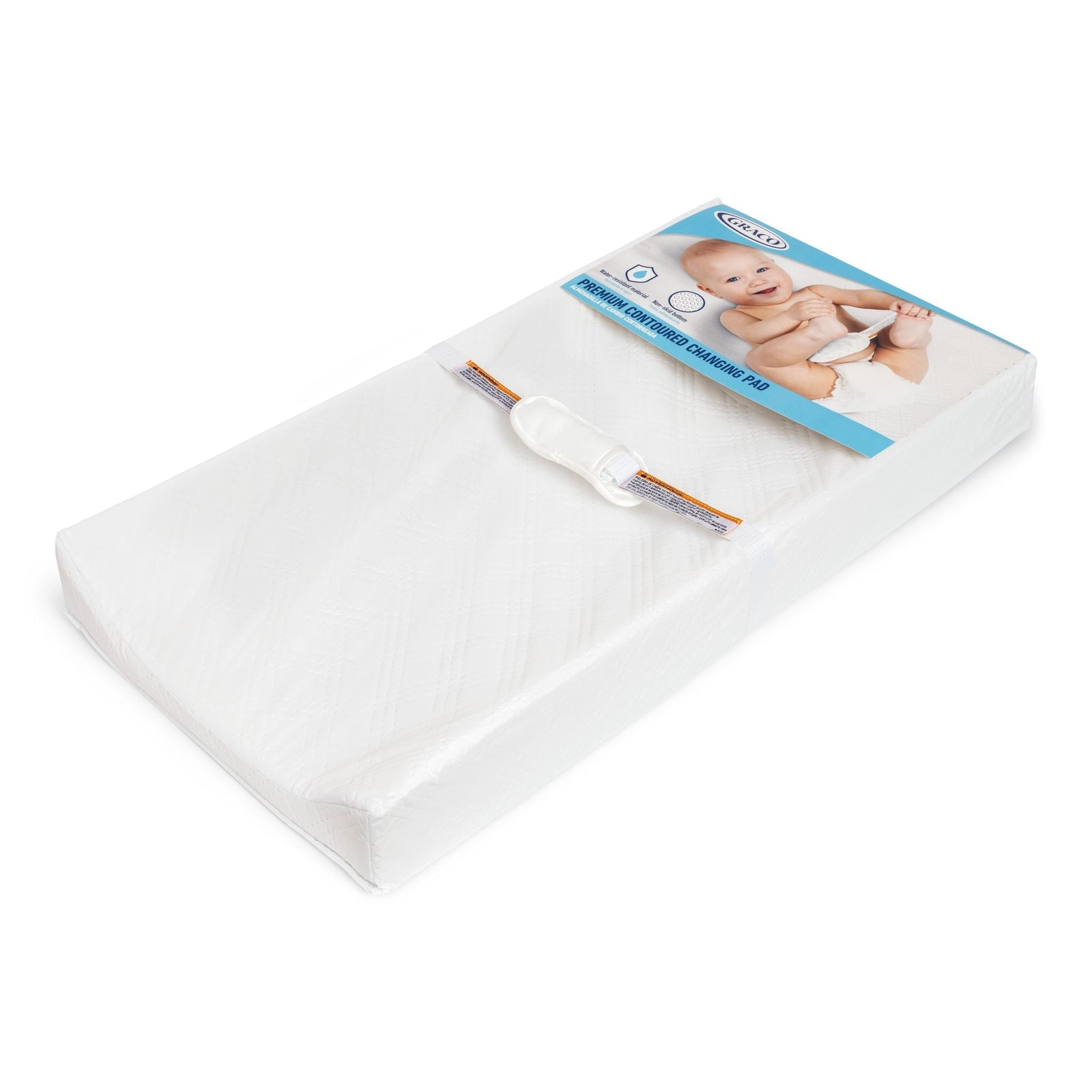 Premium Contoured Baby Changing Pad with Non-Skid Bottom, White V4C0 - product image 1