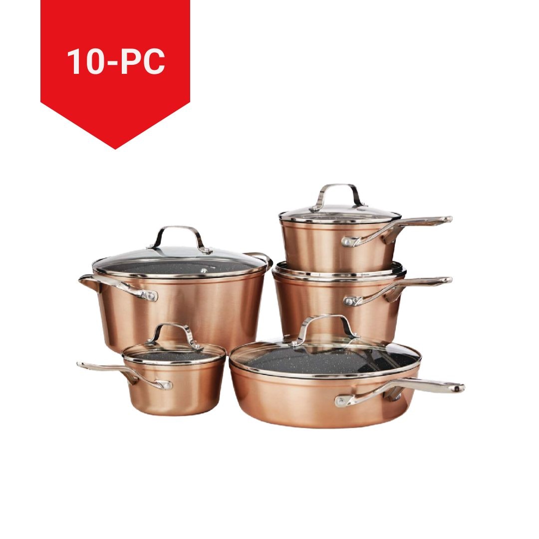 The Rock Non-Stick Cookware Set, Dishwasher & Oven Safe, Aluminum, 10-pc Z6L3 - product image 2