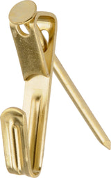 Conventional Picture Hanger, For DrywAll and Paster WAll, 50-lb Capacity, Brass Plated H8G4 - product image 1
