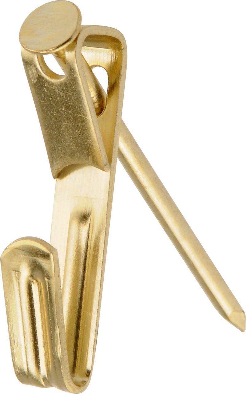 Conventional Picture Hanger, For DrywAll and Paster WAll, 50-lb Capacity, Brass Plated H8G4