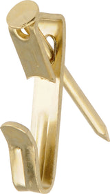 Conventional Picture Hanger, For DrywAll/ Plaster WAll, 30-lb Capacity, Brass Plated, 6-pk E4U8 - product image 1