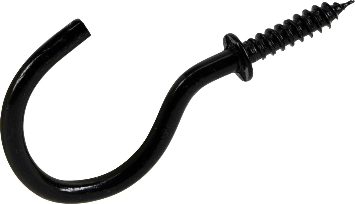 Mug Cup Hook, Half Hook Half Screw, Black, 7/8-in, 8-pk R4G2 - product image 1