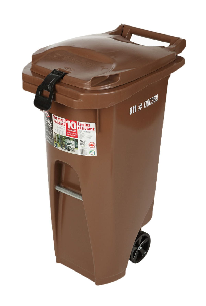 Mastercart Plastic Rectangular Wheeled Compost Bin/Garbage Can with Lock, Assorted Colours, 79.5-L N0J0